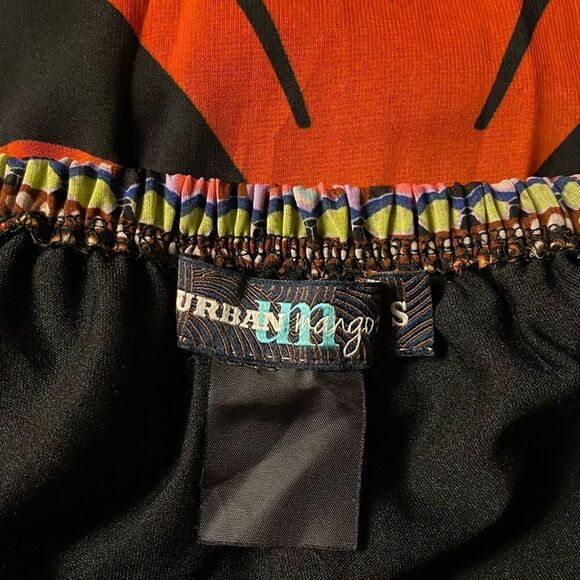 URBAN MANGOZ Small hi low blouse graphic print semi-sheer silky Layer Colorful - Picture 7 of 8